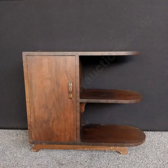 VINTAGE WALNUT SIDE CABINET H 69CM X W 74CM X 28CM D