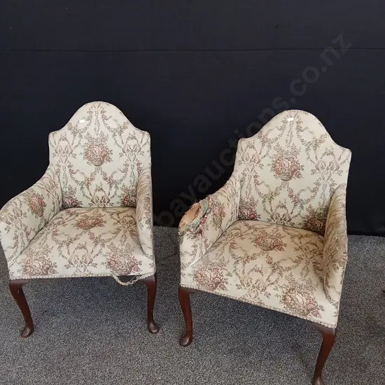 PAIR OF ANTIQUE CHIPPENDALE STYLE ARMCHAIRS