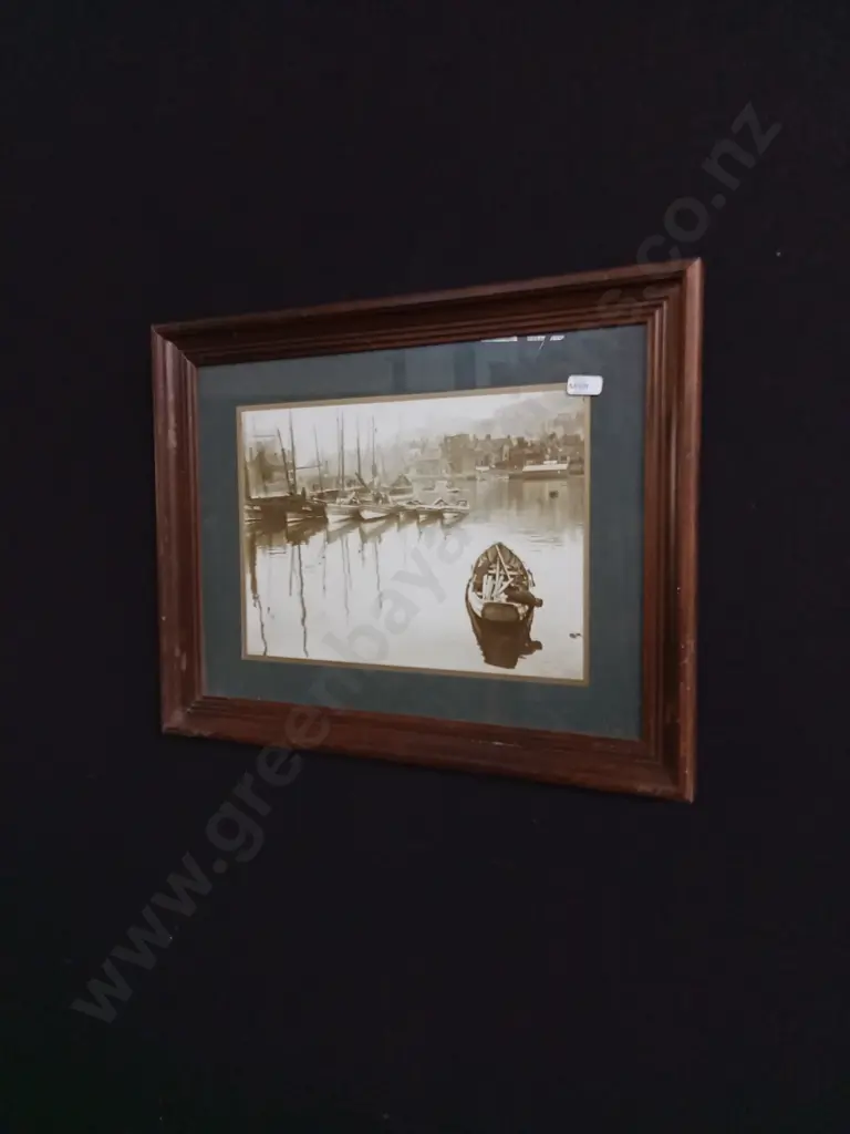 2 FRAMED SEPIA BOAT PRINTS Image 1++