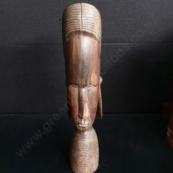 HAND CARVED AFRICAN WOOD SCULPTURE H 41CM