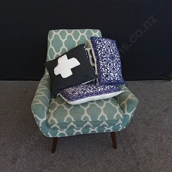 SOFA CHAIR AND DECORATIVE CUSHIONS
