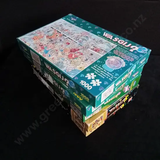 5 WASGIJ 1000 PIECE PUZZLES (COMPLETE)