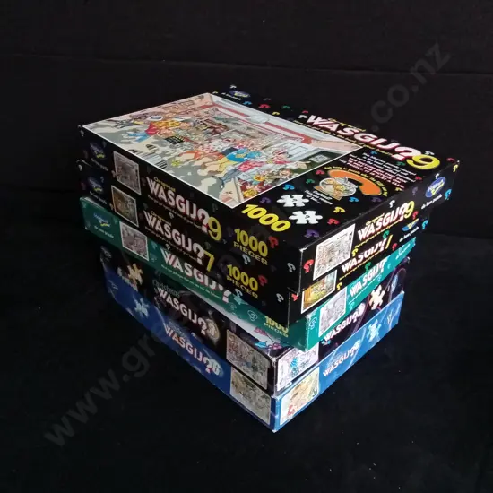 5 WASGIJ 1000 PIECE PUZZLES (COMPLETE)