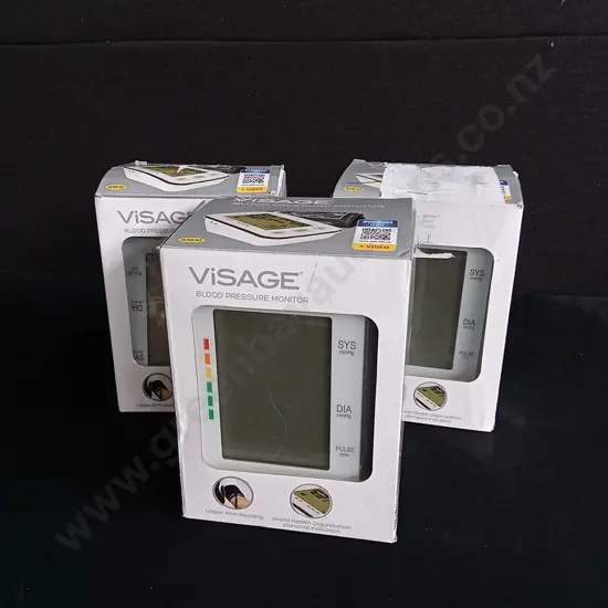3 PIECES BRAND NEW VISAGE BLOOD PRESSURE MONITORS, REQUIRE BATTERIES