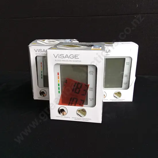 3 PIECES BRAND NEW VISAGE BLOOD PRESSURE MONITORS, REQUIRE BATTERIES