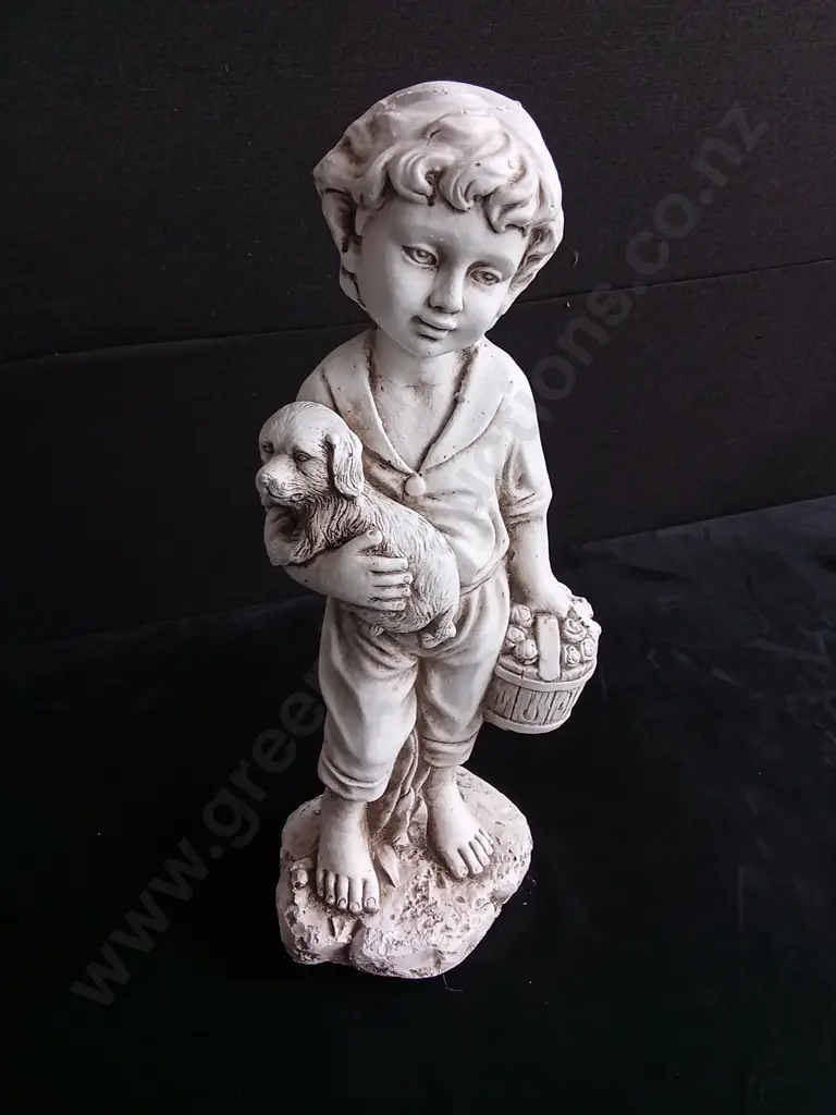 TAKASHO FIGURINE BOY WITH DOG H 50CM BRAND NEW Image 1++