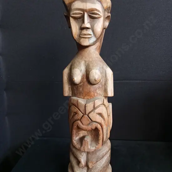 VINTAGE WOODEN CARVED STATUE H 60CM