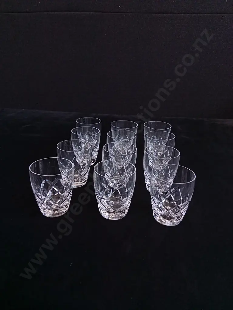 12 STUART CRYSTAL LIQUEUR GLASSES Image 1++