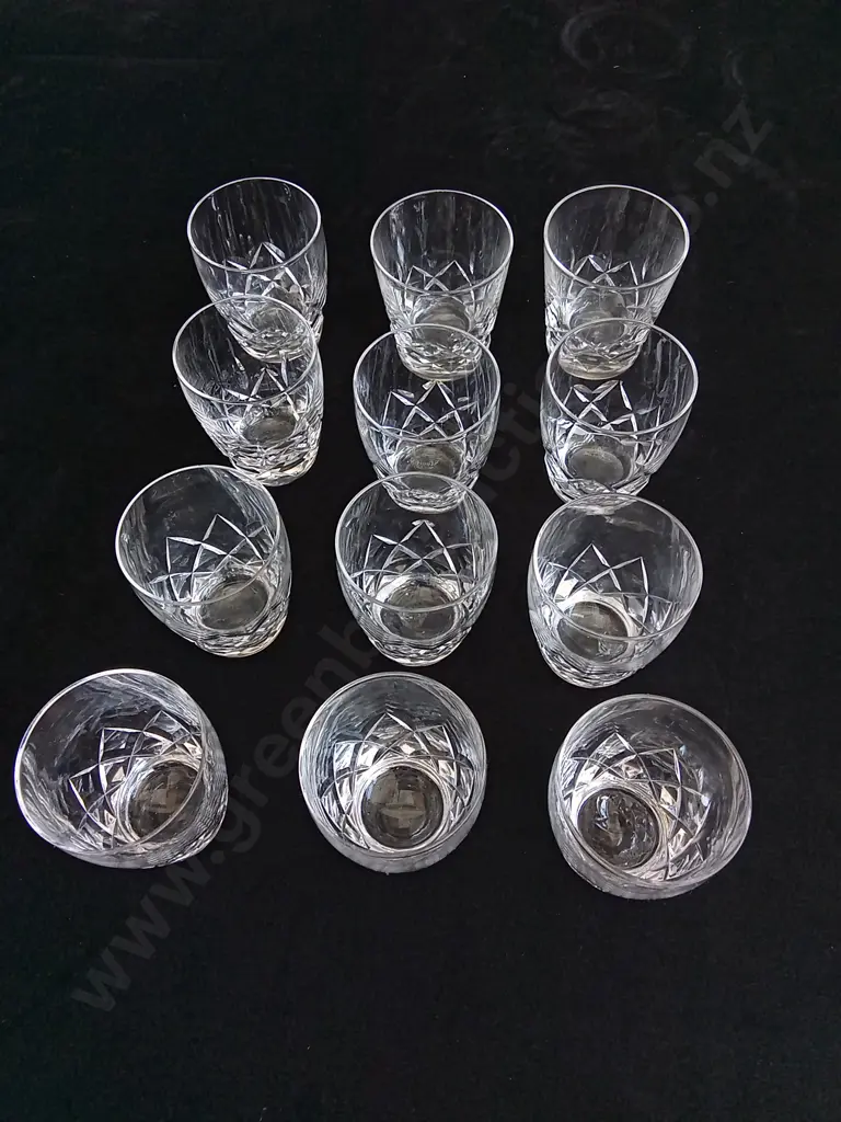 12 STUART CRYSTAL LIQUEUR GLASSES Image 1++