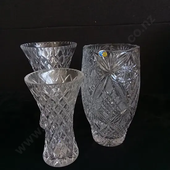 3 GLASS VASES