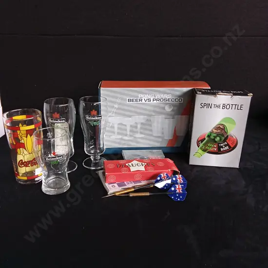 MIX OF DRINKING GAMES AND GLASSES