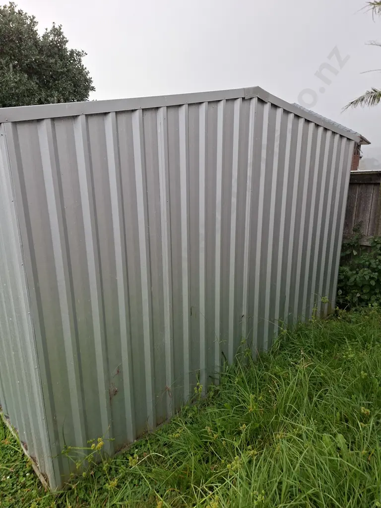 SHED #2: 4.6M X 3.15M GALVANISED PITCHED ROOF SHED WITH 1 SET OF DOUBLE DOORS AND CLEAR LIGHT PANELS Image 1++
