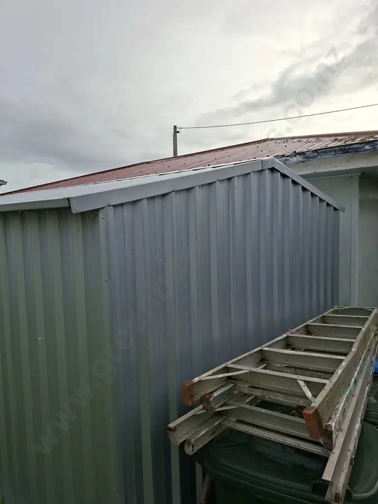 SHED #3: 3.9M X 2.36M GALVANISED PITCHED ROOF SHED WITH 1 SET OF DOUBLE DOORS Image 1++