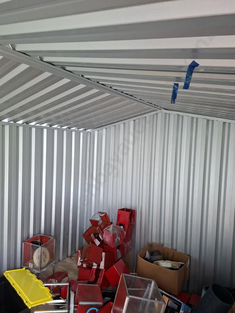 SHED #3: 3.9M X 2.36M GALVANISED PITCHED ROOF SHED WITH 1 SET OF DOUBLE DOORS Image 1++