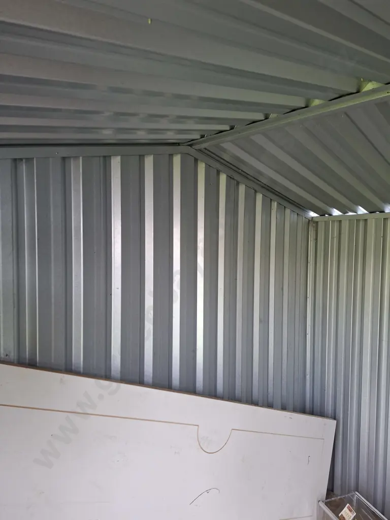 SHED #3: 3.9M X 2.36M GALVANISED PITCHED ROOF SHED WITH 1 SET OF DOUBLE DOORS Image 1++