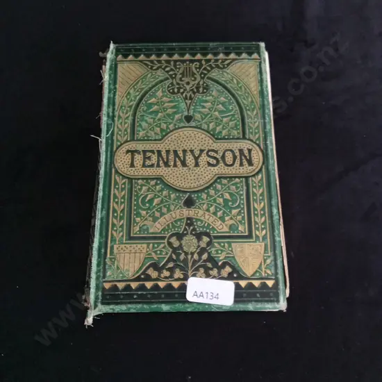 ANTIQUE BOOK OF TENNYSON POEMS - COVER DAMAGED