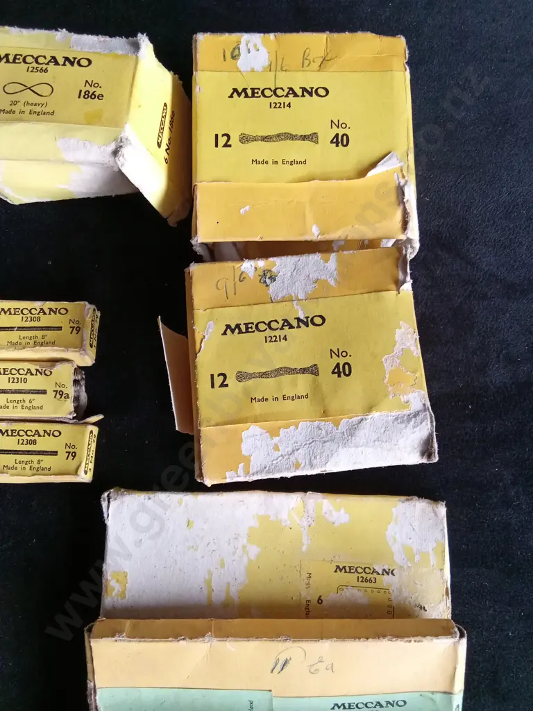 BOXED VINTAGE MECCANO PARTS - MOST BOXES FULL AND UNUSED Image 1++