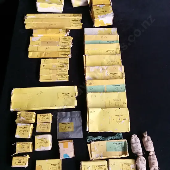 BOXED VINTAGE MECCANO PARTS - MOST BOXES FULL AND UNUSED