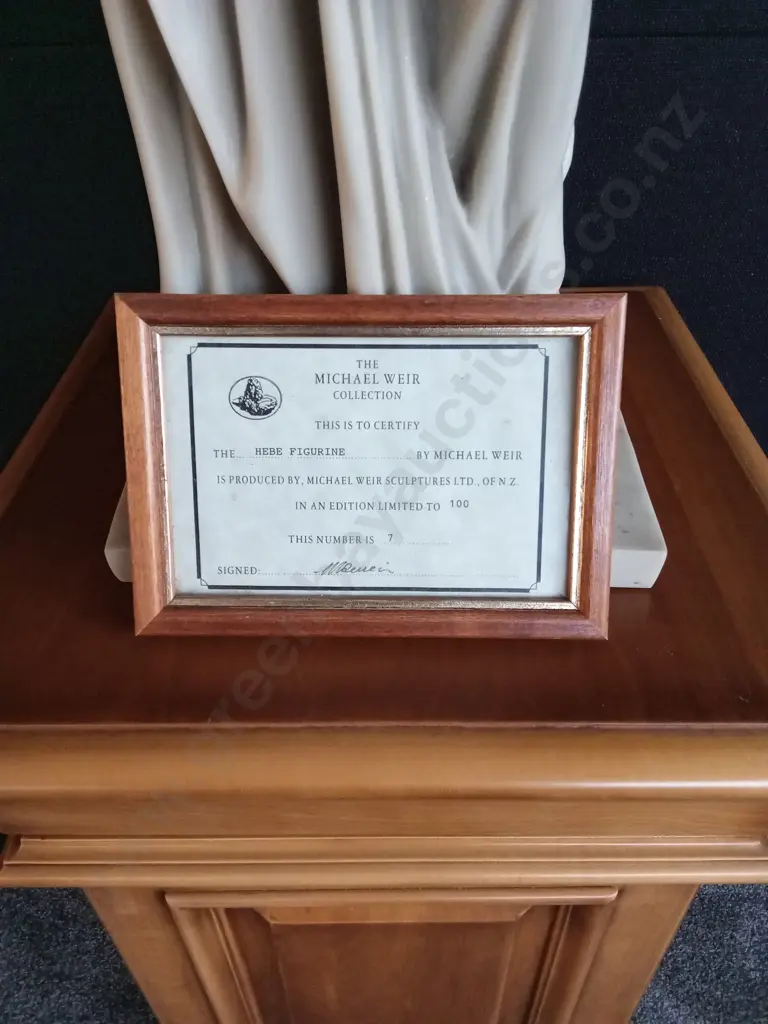 MICHAEL WEIR HEBE FIGURE SCULPTURE H 79 CM TALL ON HANDMADE 91 CM TALL RIMU PLINTH WITH CERTIFICATE Image 1++