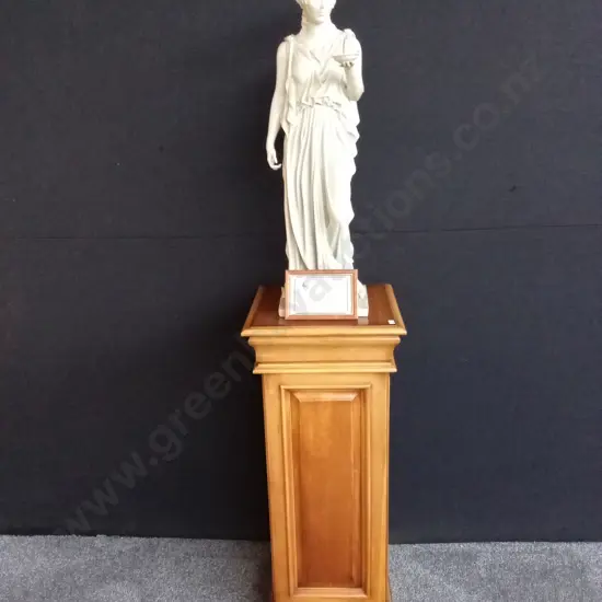 MICHAEL WEIR HEBE FIGURE SCULPTURE H 79 CM TALL ON HANDMADE 91 CM TALL RIMU PLINTH WITH CERTIFICATE