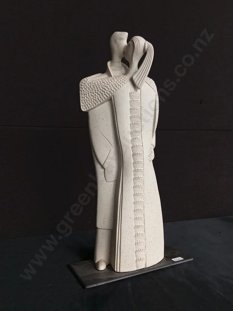 COUPLE STONE SCULPTURE H 50CM Image 1++