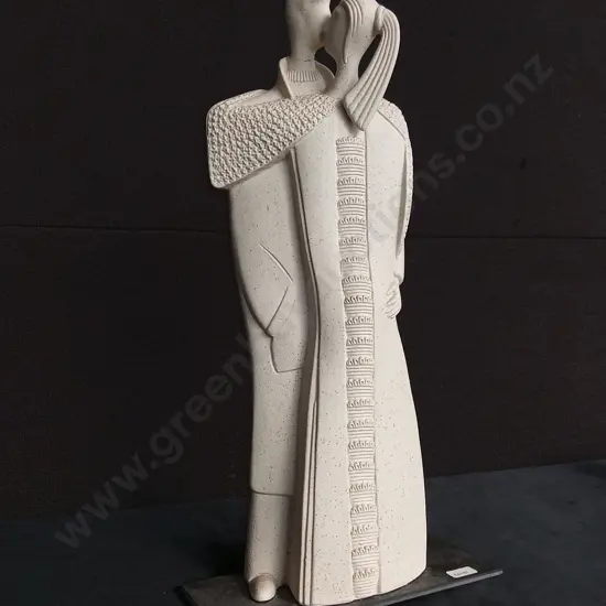 COUPLE STONE SCULPTURE H 50CM