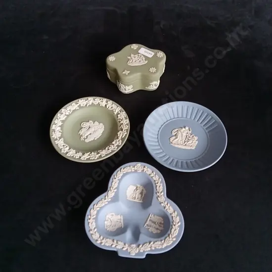 4 PIECES WEDGEWOOD JASPERWARE DISHES