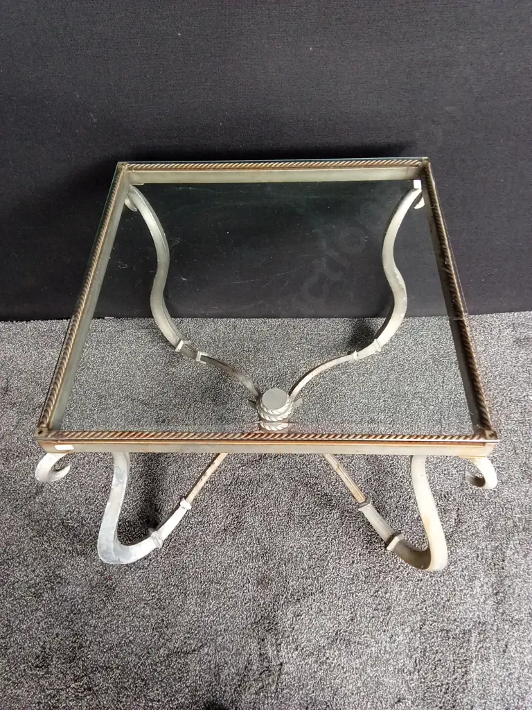 OUTDOOR SQUARE GLASS TABLE L63CM H61CM Image 1++