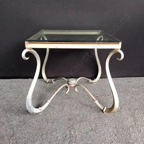 OUTDOOR SQUARE GLASS TABLE L63CM H61CM