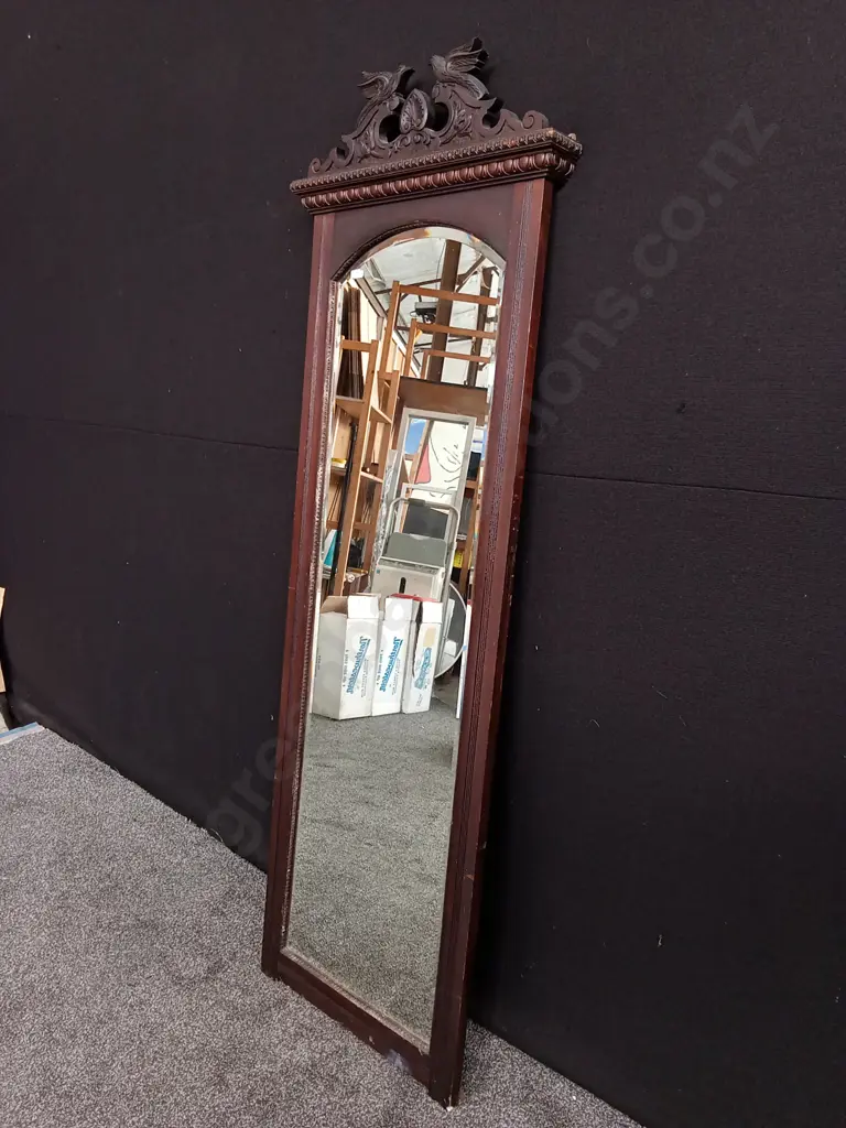VINTAGE WALNUT FULL LENGTH MIRROR Image 1++