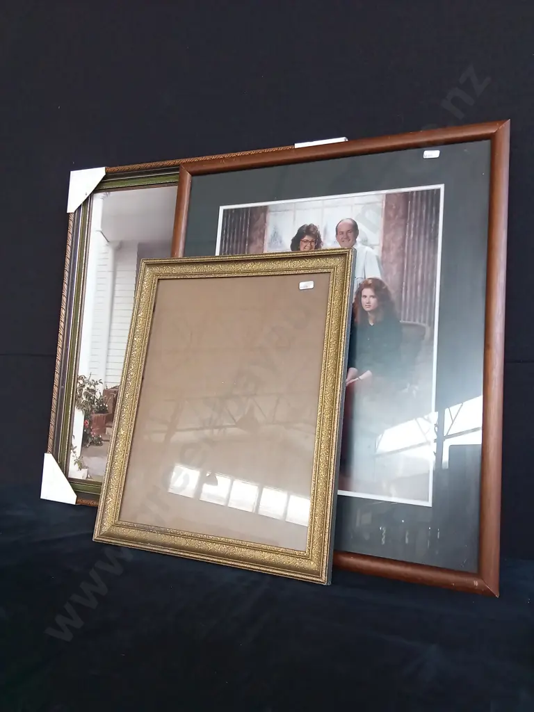 3 FRAMED PHOTOGRAPHS AND EMPTY FRAME Image 1++