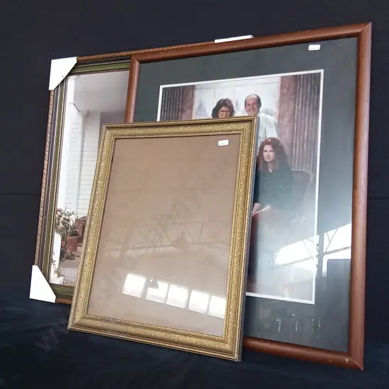 3 FRAMED PHOTOGRAPHS AND EMPTY FRAME