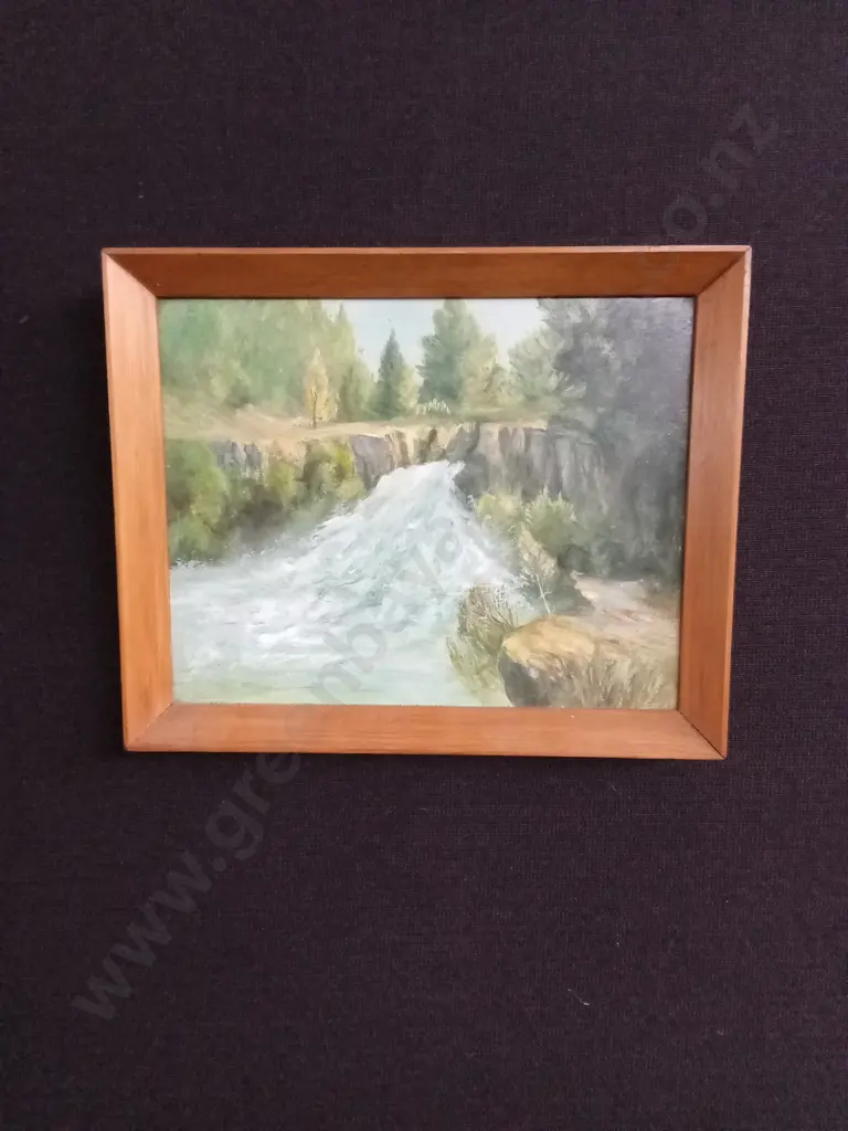 WATERFALL PAINTING IN WOODEN FRAME Image 1++