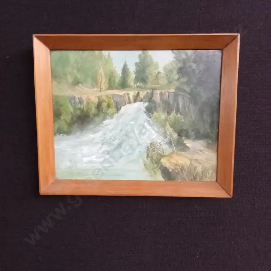 WATERFALL PAINTING IN WOODEN FRAME