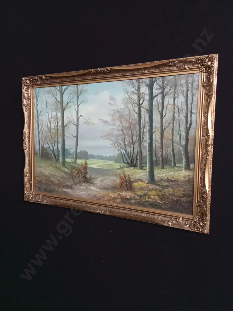 FRAMED LANDSCAPE OIL PAINTING H 72CM X 1M Image 1++