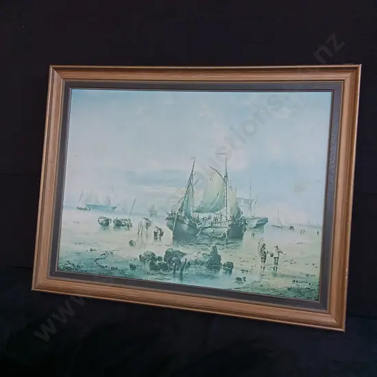 FRAMED MARINE PAINTING H 64CM X 83CM W