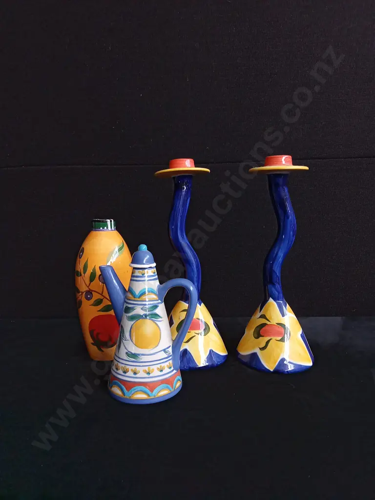 4 PIECES HAND PAINTED CERAMIC DECOR Image 1++