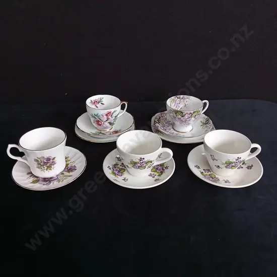 MIX OF 5 TEA CUP AND SAUCER SETS
