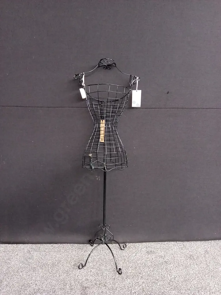 ASTER DECORATIVE BLACK METAL WIRE DRESS MANNEQUIN WITH TAGS Image 1++