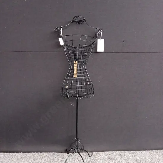 ASTER DECORATIVE BLACK METAL WIRE DRESS MANNEQUIN WITH TAGS