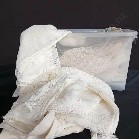 BOX OF ASSORTED TABLE CLOTHS