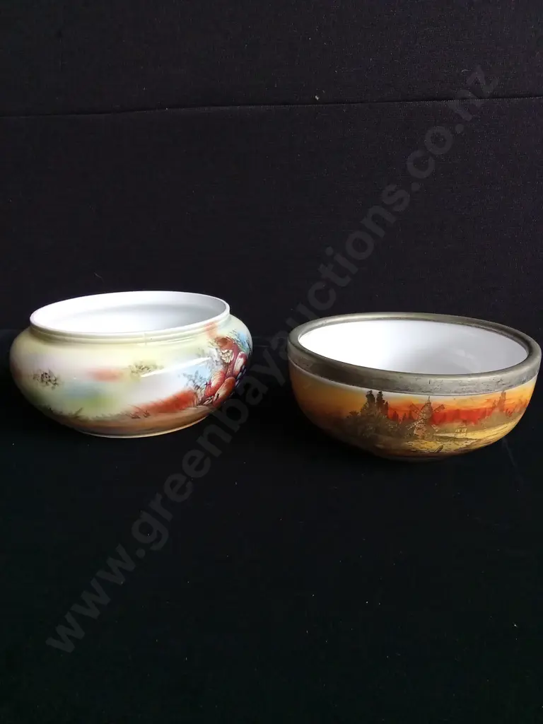 2 PIECES HAND PAINTED BOWLS Image 1++