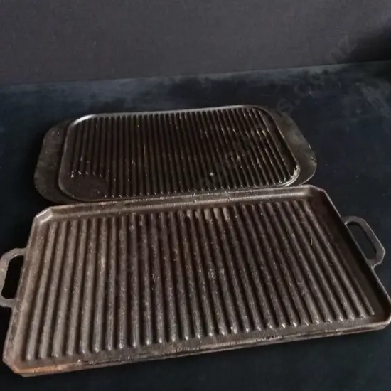 VINTAGE CAST IRON GRIDDLE PANS