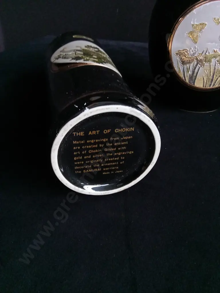 3 PIECES VINTAGE CHOKIN JAPANESE VASES Image 1++