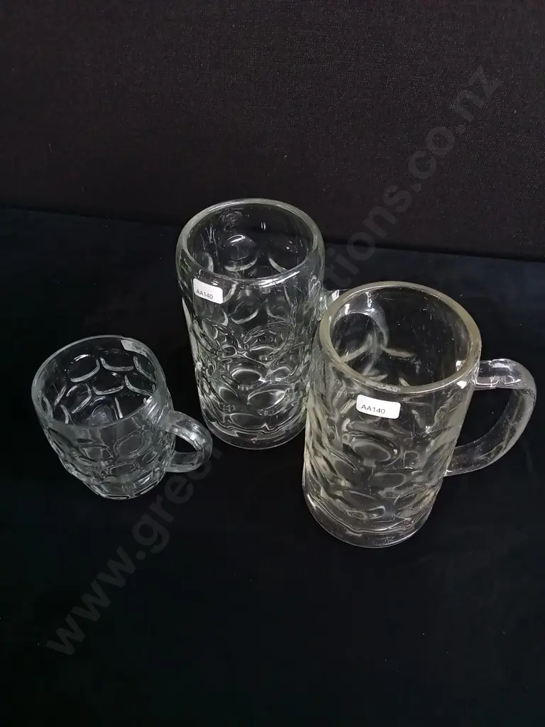 GERMAN STYLE GLASS BEER MUGS Image 1++