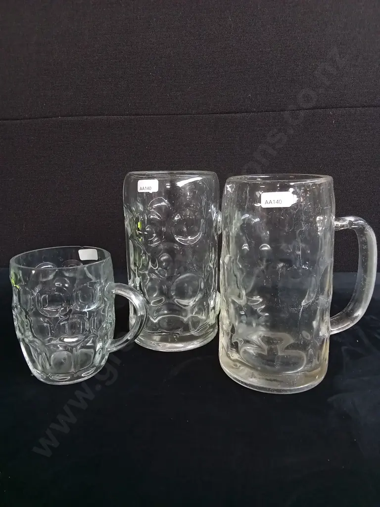 GERMAN STYLE GLASS BEER MUGS Image 1++