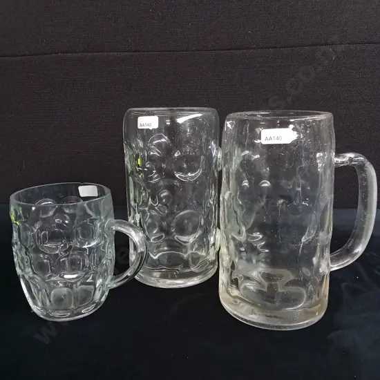GERMAN STYLE GLASS BEER MUGS