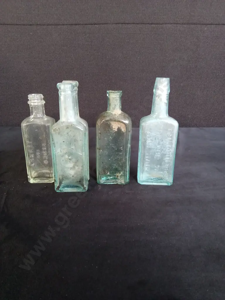 10 GREEN/BLUE GLASS BOTTLES Image 1++
