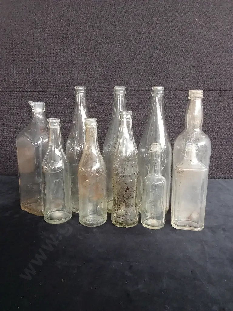 10 CLEAR GLASS BOTTLES Image 1++