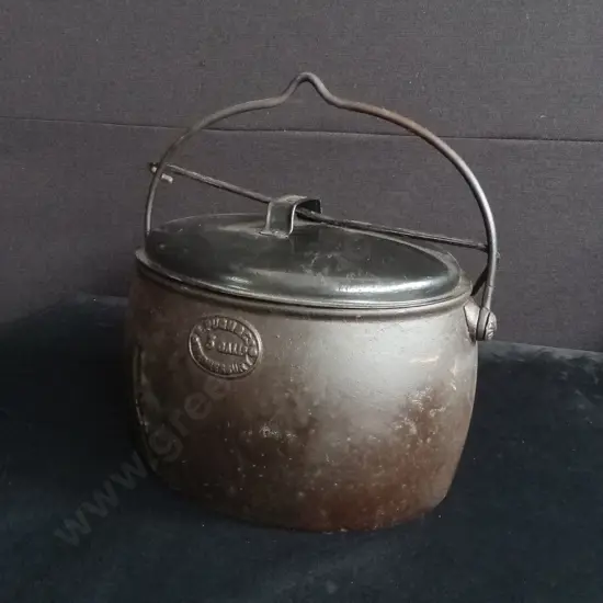 VINTAGE CAST IRON POT AND LID